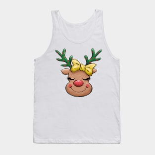 reindeer red nose christmas Tank Top